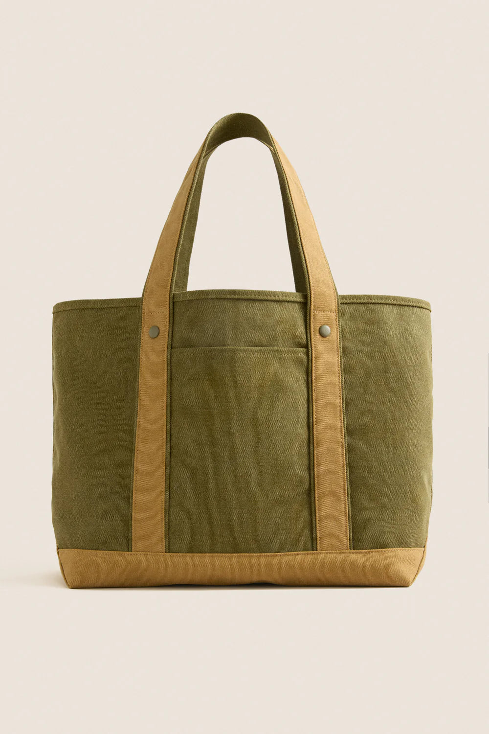 Two Tone Water Resistant Heritage Canvas Large Daily Shopping Tote Bag