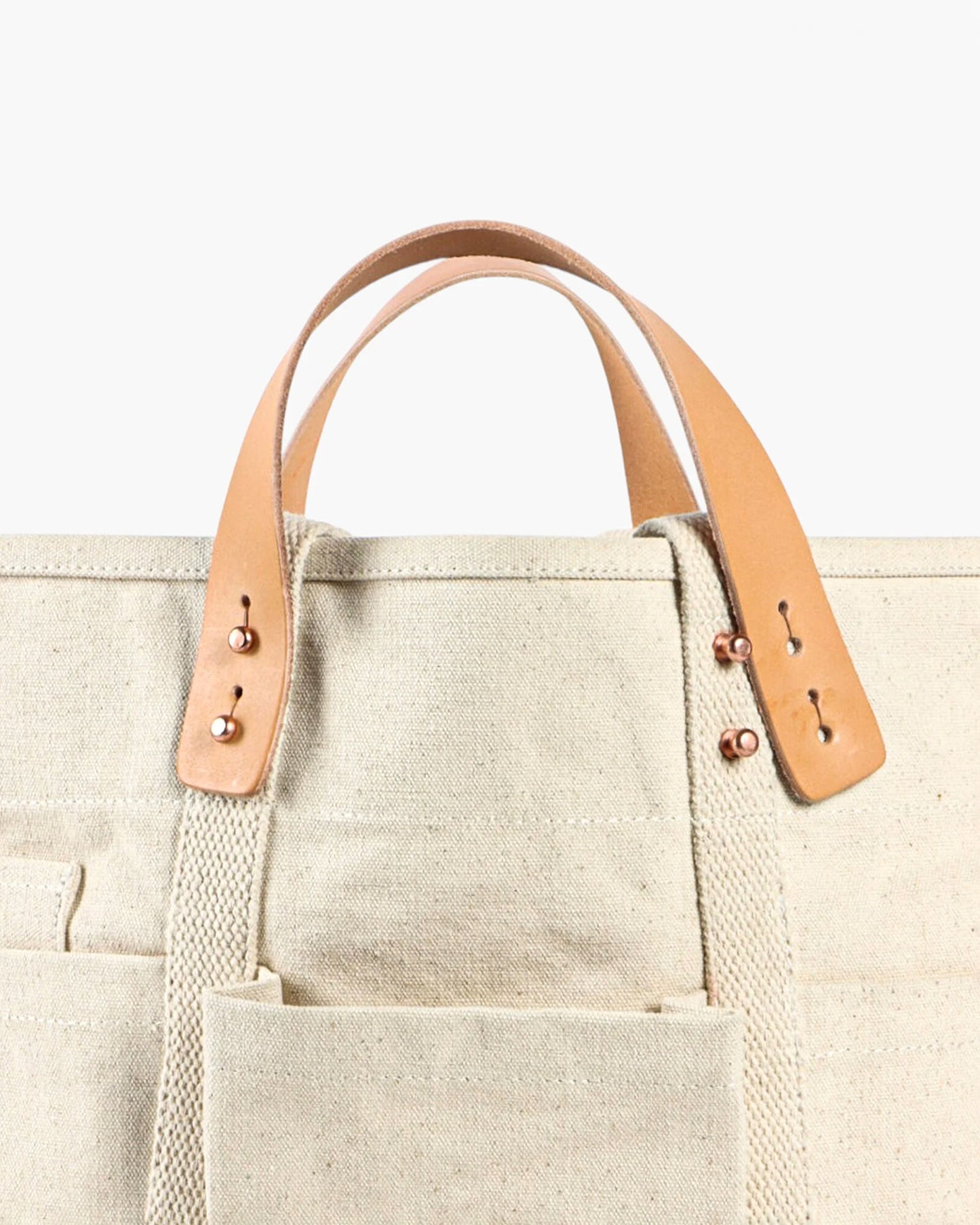Multi Pocket Durable Cotton Canvas Utility Construction Tote Bag