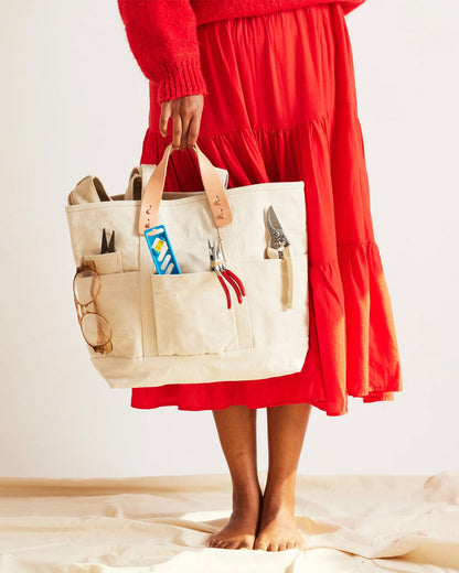 Multi Pocket Durable Cotton Canvas Utility Construction Tote Bag