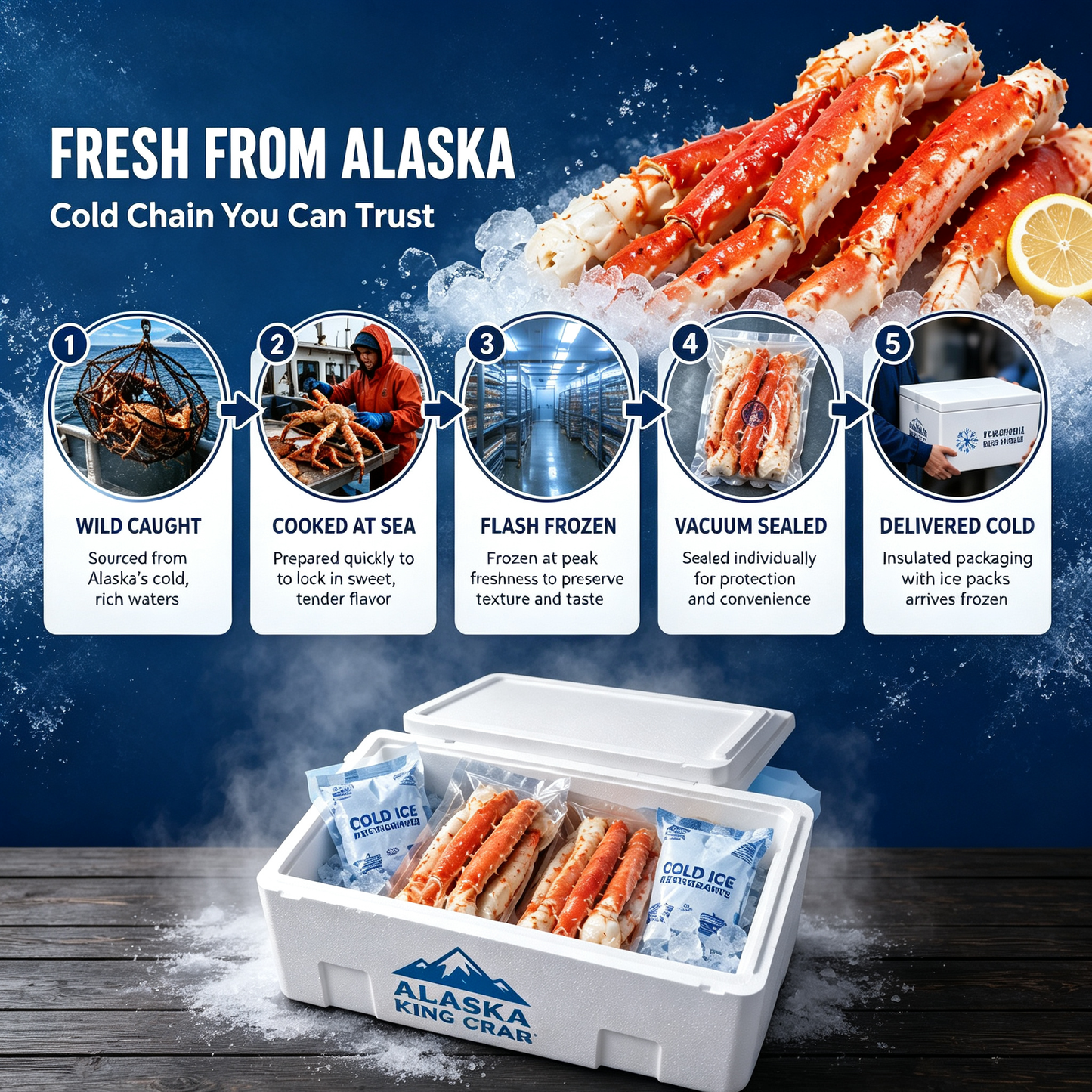 Premium Wild-Caught Alaskan King Crab Legs