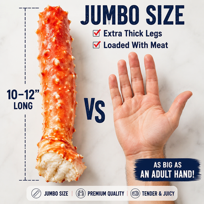 Premium Wild-Caught Alaskan King Crab Legs – Jumbo Size, Flash Frozen for Freshness