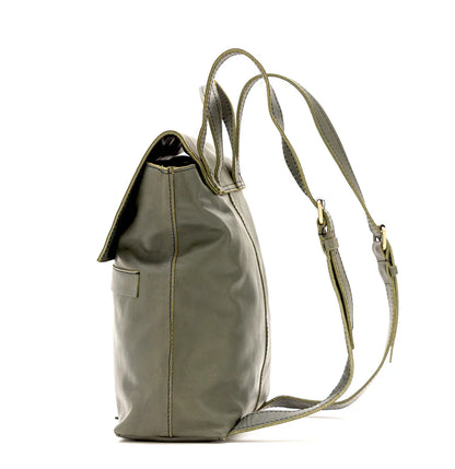 Handcrafted Sustainable Leather Flap 13 Inch Laptop Backpack