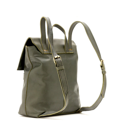 Handcrafted Sustainable Leather Flap 13 Inch Laptop Backpack