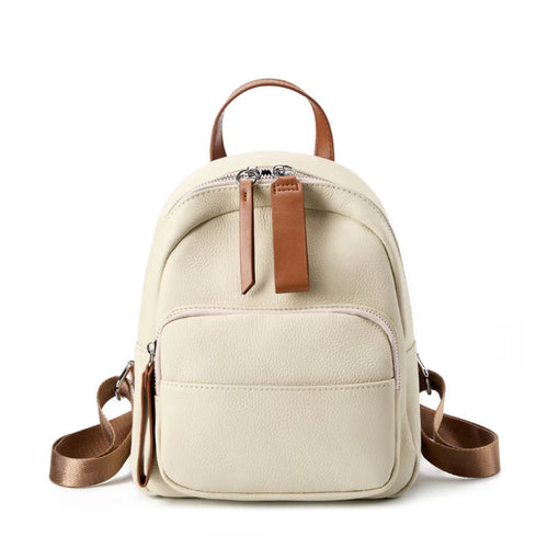 Genuine Cow Leather Mini Soft Structured Daily Backpack