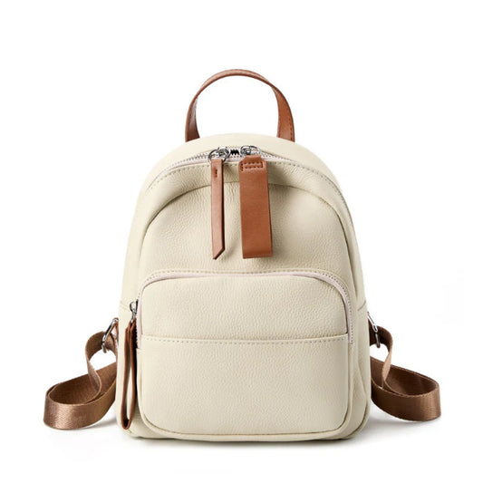 Genuine Cow Leather Mini Soft Structured Daily Backpack