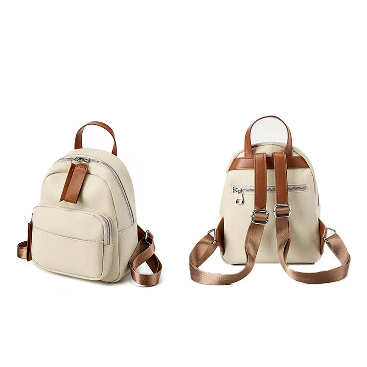 Genuine Cow Leather Mini Soft Structured Daily Backpack