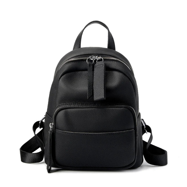 Genuine Cow Leather Mini Soft Structured Daily Backpack
