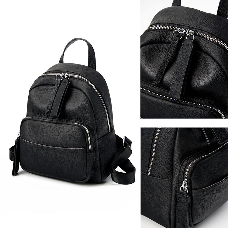 Genuine Cow Leather Mini Soft Structured Daily Backpack