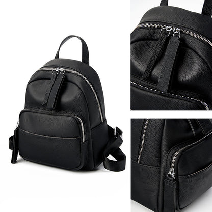 Genuine Cow Leather Mini Soft Structured Daily Backpack