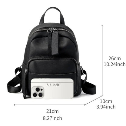 Genuine Cow Leather Mini Soft Structured Daily Backpack