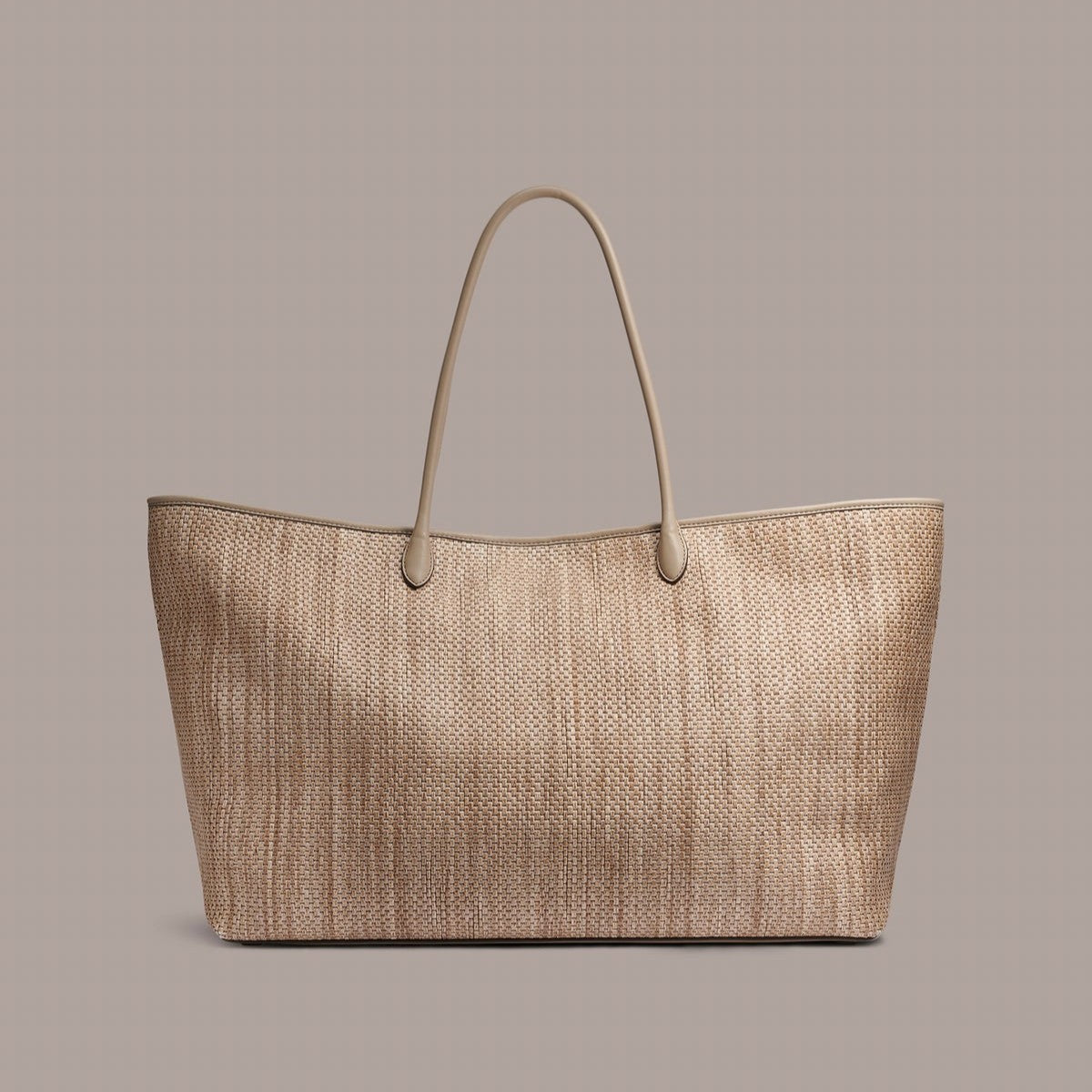 Oversized Woven Straw Summer Shopping Tote Bag With Bead Tassel