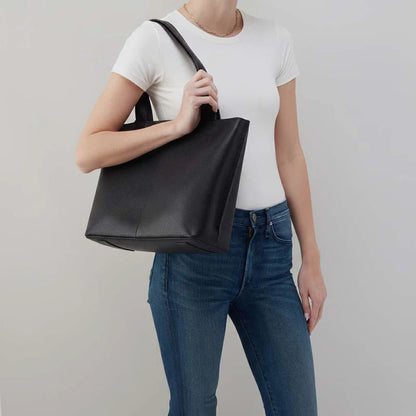 Everyday Pebbled Leather Zip Top Laptop Shopping Tote Bag