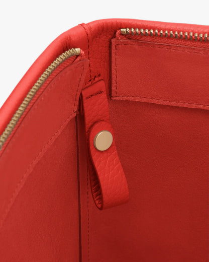 Lightweight Italian Leather Zip Top Large Shopping Laptop Tote Bag