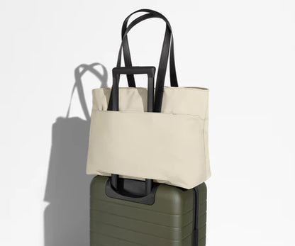 Canvas Travel Laptop Shopping Tote Bag With Luggage Sleeve