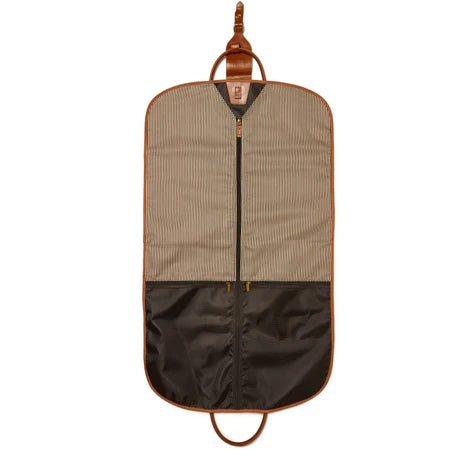 Vintage Wax Canvas Leather Trim Travel Garment Suit Bag