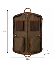 Premium Genuine Leather Travel Garment Bag With Multi Storage Pockets